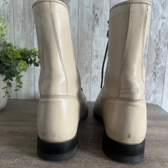 Justin Men’s Lace Up Combat Off White Boots 8 - Picture 7 of 8